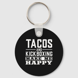 Funny Taco Shirts Tacos And Kickboxing Tees Men Wo Keychain