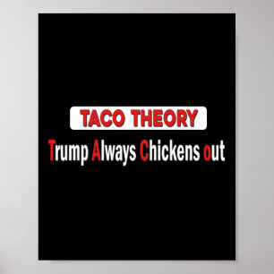 Funny Taco Theory Trumps Always Chicken Out Tacos Poster