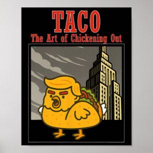 Funny Taco Trump Always Chickening Out The Art Of Poster