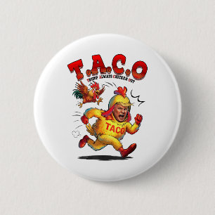 Funny Taco Trump Always Chickens Out Shirt Men Wom Button