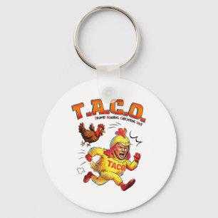 Funny Taco Trump Always Chickens Out Shirt Mens Wo Keychain