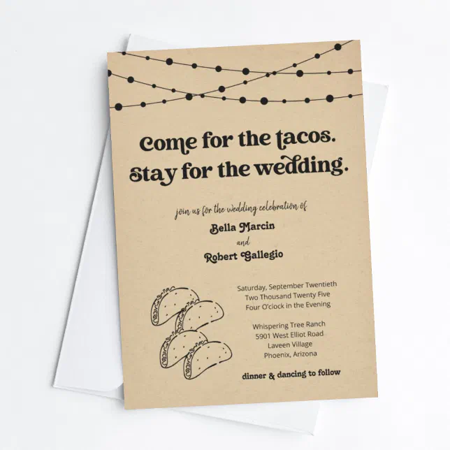 Funny Taco Wedding Invitation | Zazzle