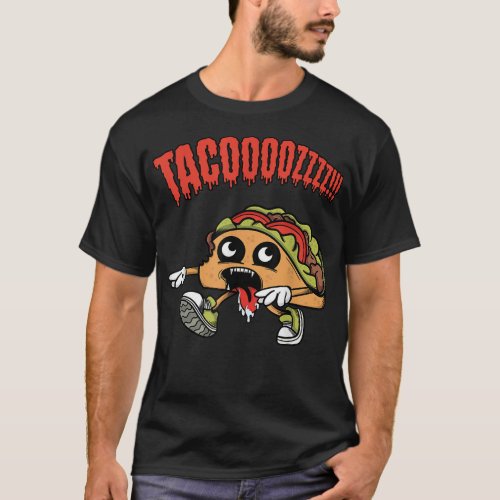 Funny Taco Zombie Cartoon Character T_Shirt