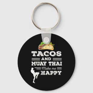 Funny Tacos And Muay Thai Lover Gift Martial Arts Keychain