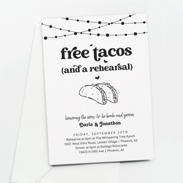 Funny Tacos Wedding Rehearsal Dinner Invitation (Creator Uploaded)
