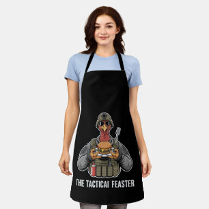  Funny Tactical Feaster Turkey Soldier Thanksgivin Apron