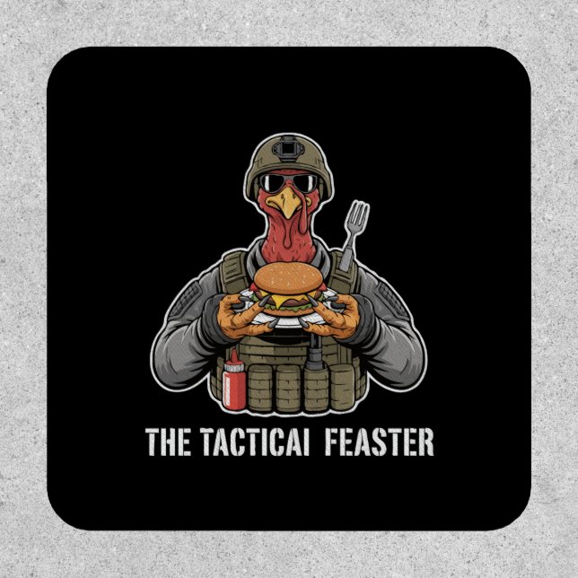  Funny Tactical Feaster Turkey Soldier Thanksgivin Patch (Front)