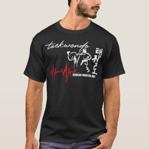 Funny Taekwondo Heartbeat korea martial art T-Shirt