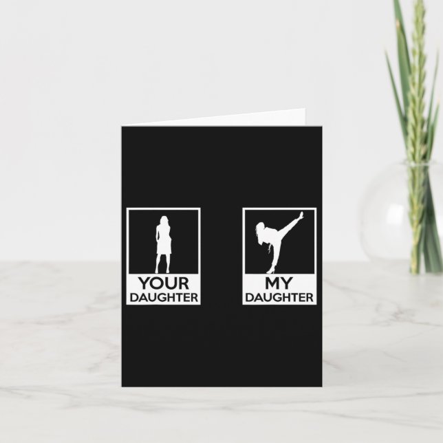 Funny Taekwondo Mom Dad Martial Arts Karate-girls  Card (Front)