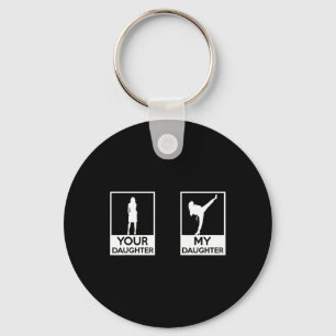 Funny Taekwondo Mom Dad Martial Arts Karate-girls  Keychain