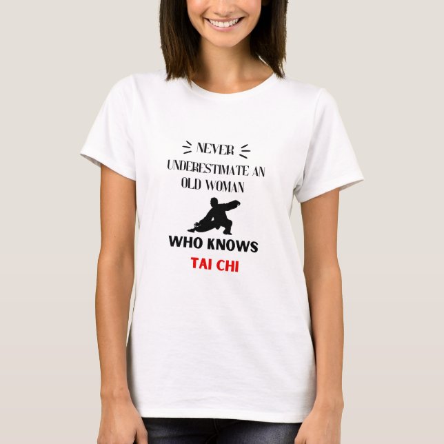 Funny Tai Chi Design For Women Grandma Martial Art T-Shirt (Front)