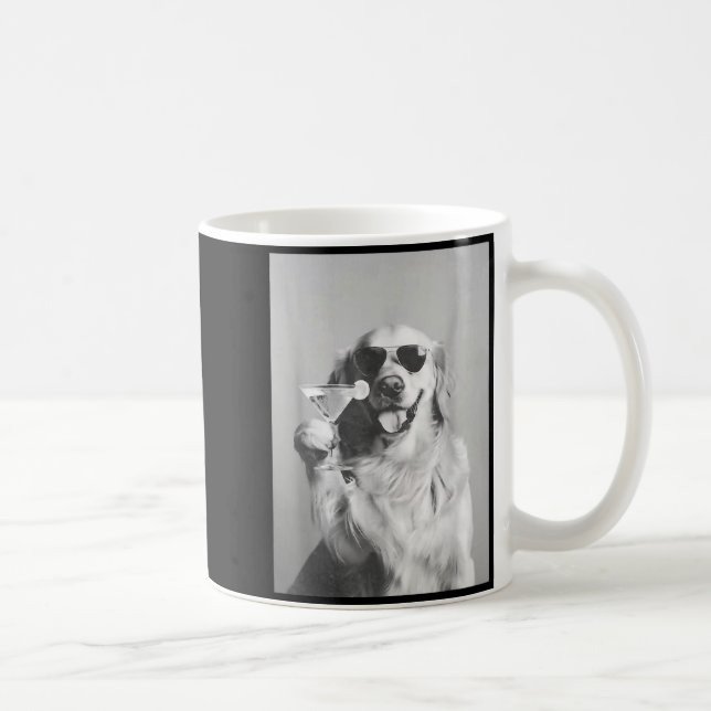 Funny Tail Dog Golden Retriever With Sungles Marti Coffee Mug (Right)