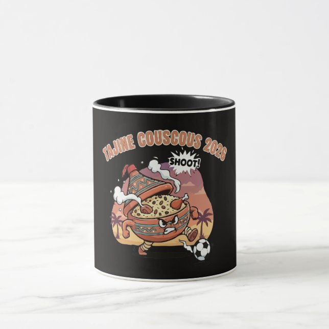 Funny Tajine & Couscous Soccer Character 2026  Mug (Center)