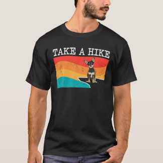 Funny Take A Hike Black Chihuahua Graphic Hiking T-Shirt