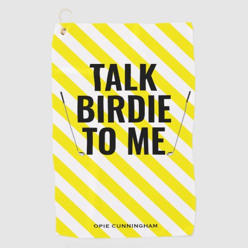 Funny Talk Birdie To Me Monogram Epic Fab Joke  Golf Towel