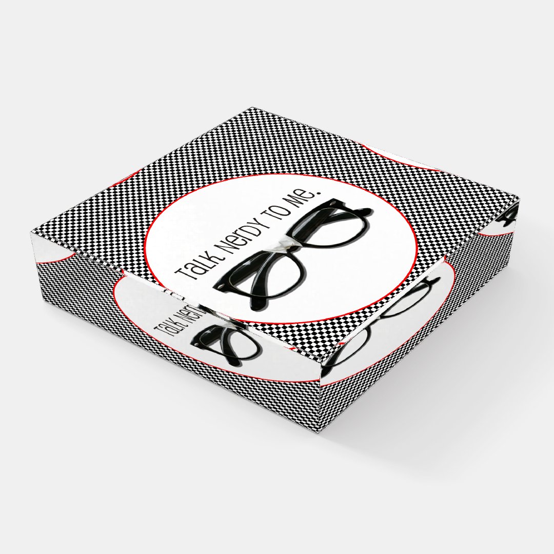 Funny Talk Nerdy To Me Black and White Checkers Paperweight Zazzle
