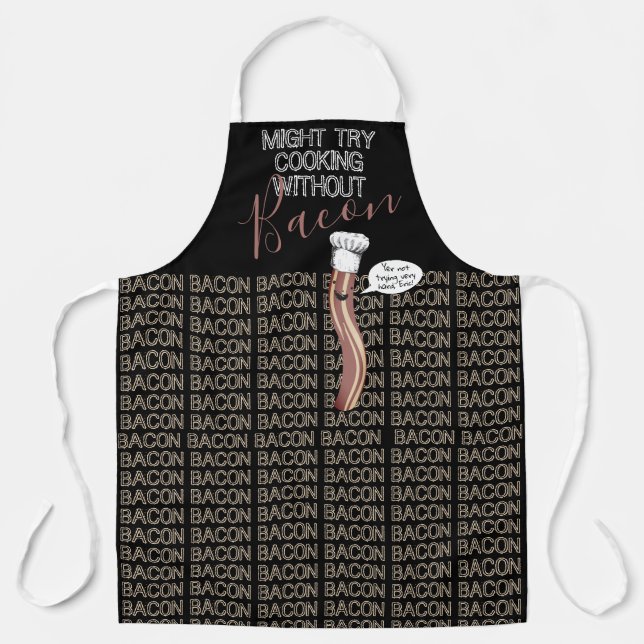 Funny talking bacon chef pork lover cooking apron (Front)