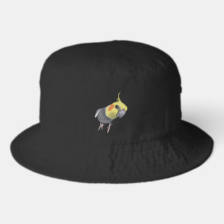 Funny Talking Grey Cockatiel Hello Pretty Bird Bucket Hat