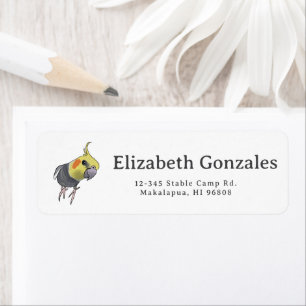Funny Talking Grey Cockatiel Hello Pretty Bird Label