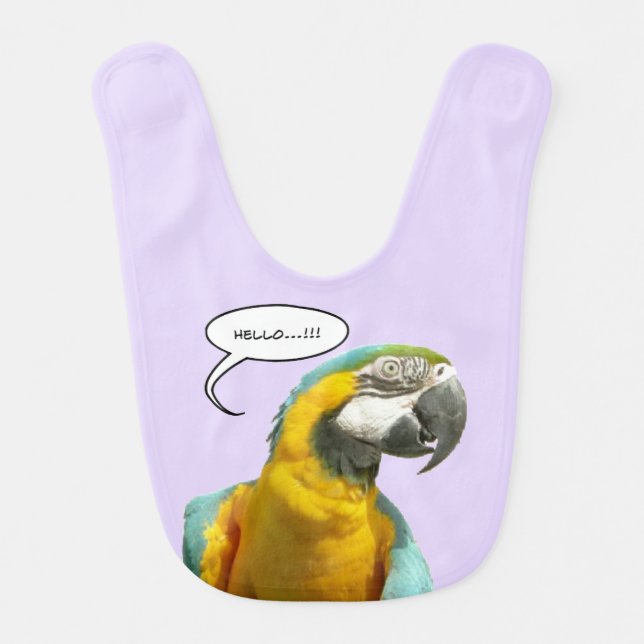 Funny Talking Parrot Baby Bib (Front)