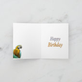 Funny Talking Parrot Birthday Big Greeting Card (Inside)