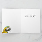 Funny Talking Parrot Birthday Cust. Greeting Card (Inside)