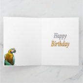 Funny Talking Parrot Cust. Text Greeting Card (Inside)