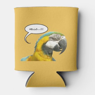 Funny Talking Parrot Customizable Can Cooler