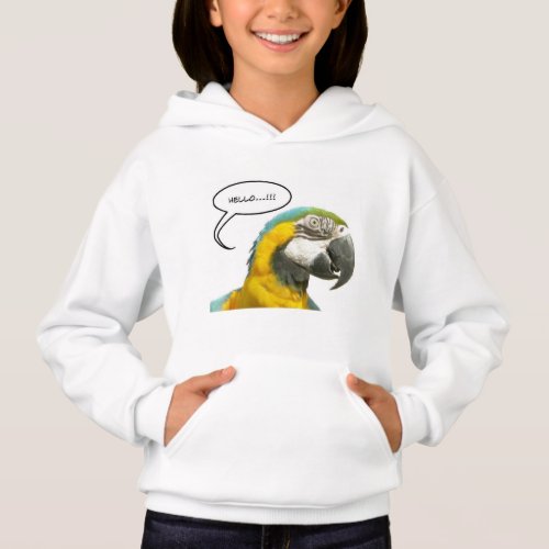 Funny Talking Parrot Face Hoodie