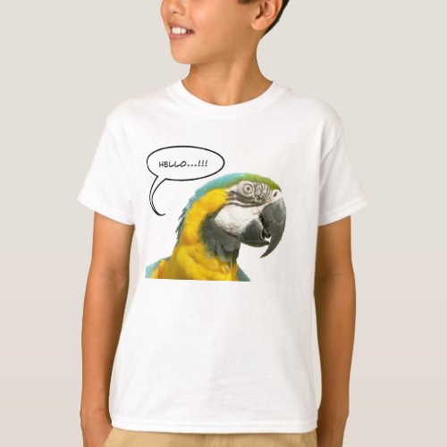 Funny Talking Parrot Face T_Shirt