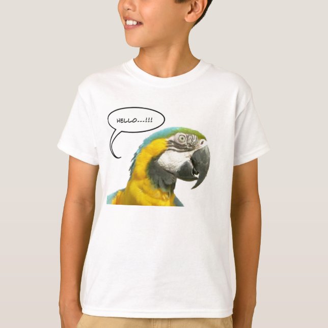 Funny Talking Parrot Face T-Shirt (Front)