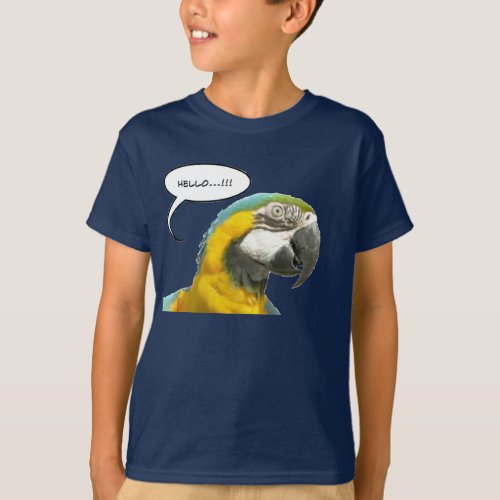 Funny Talking Parrot Face T_Shirt