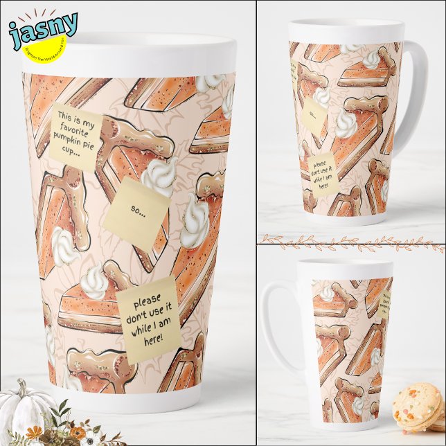Funny Talking Pumpkin Pie Pieces Latte Mug (Creator Uploaded)