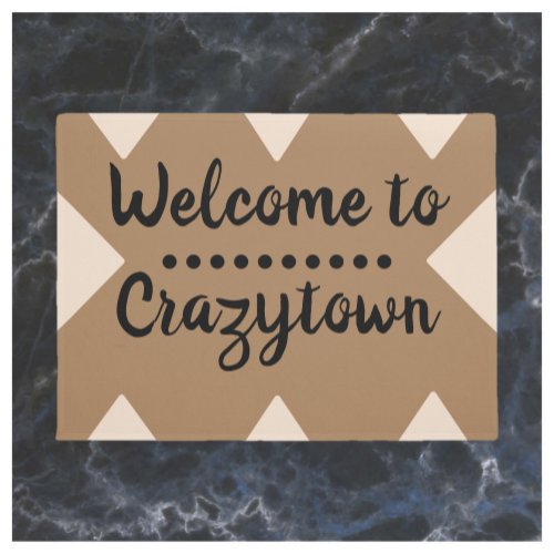 Funny Tan  Black Welcome to Crazy Town  Doormat