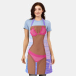 Funny Tan Pink Bikini GIrl Apron