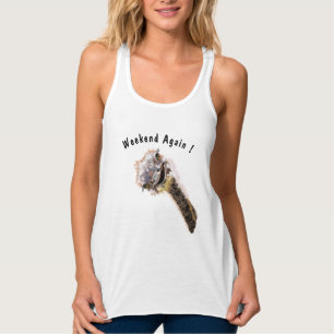 Funny Tank Top with Playful Ostrich - Custom Text