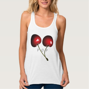 Funny Tank Top with Sweet Cherries and Text
