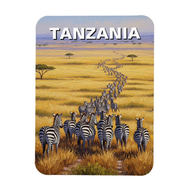 Funny Tanzania Serengeti National Park Zebra Magnet (Vertical)