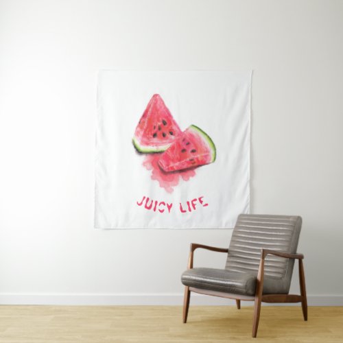 Funny Tapestry Red Sweet Juicy Watermelon Pieces