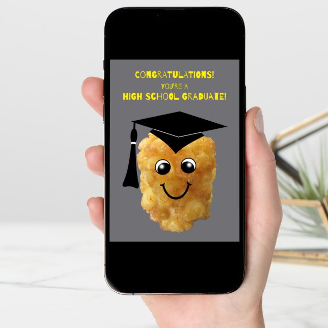 Funny Tater Tot High School Graduation Congrats Card (Front Digital)