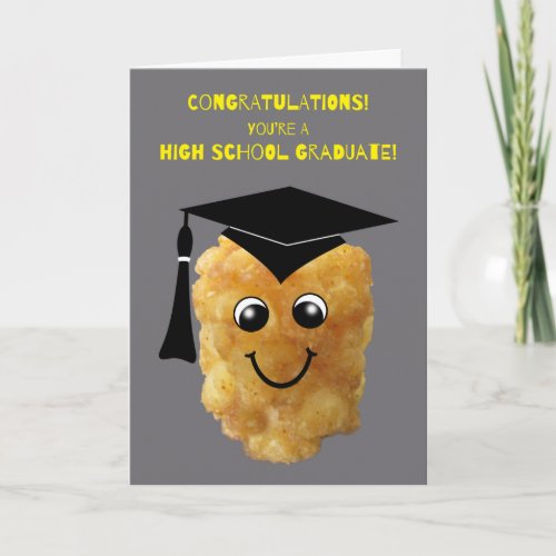 Funny Tater Tot High School Graduation Congrats Card