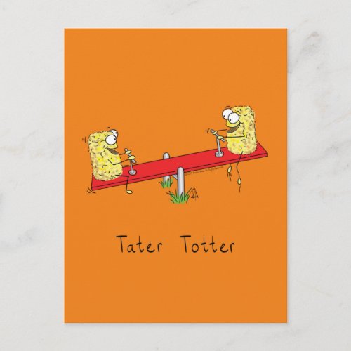 Funny Tater Tots Teeter Totter Kids Postcard