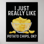 Funny Tato Chips Art For Men Women Kids Bag Of Chi Poster