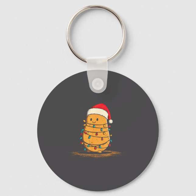 Funny Tato Christmas Graphics Lights Lover  Keychain (Front)