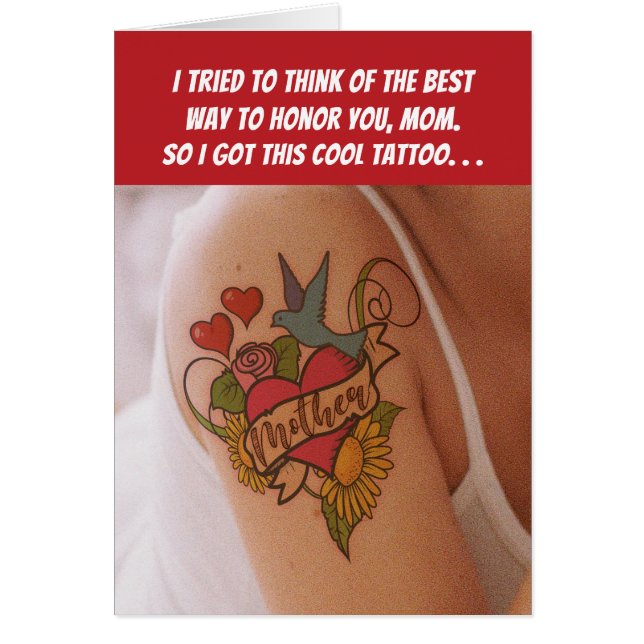 Funny Tattoo Card for Mom on Mother's Day (Front)