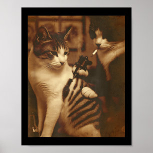 Funny Tattoo Cat Meme Inked Kitty Humor For Cat Lo Poster