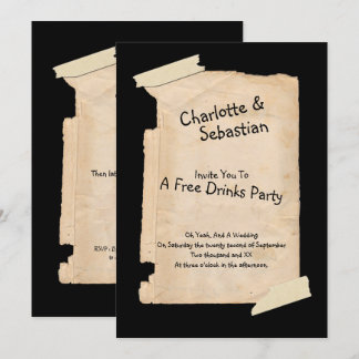 Funny Tatty Paper Humor Wedding Invitation