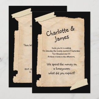Funny Tatty Paper Humor Wedding Invitation