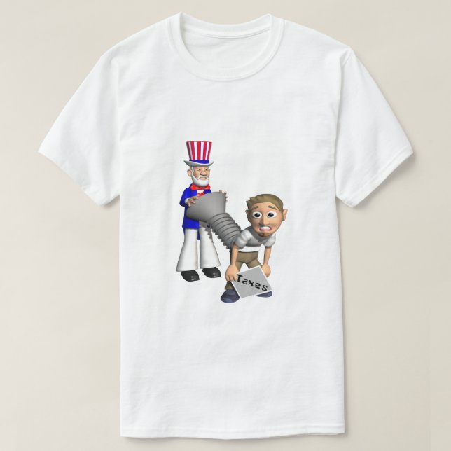 Funny Tax Shirt IRS Joke Taxday Humor Uncle Sam (Design Front)