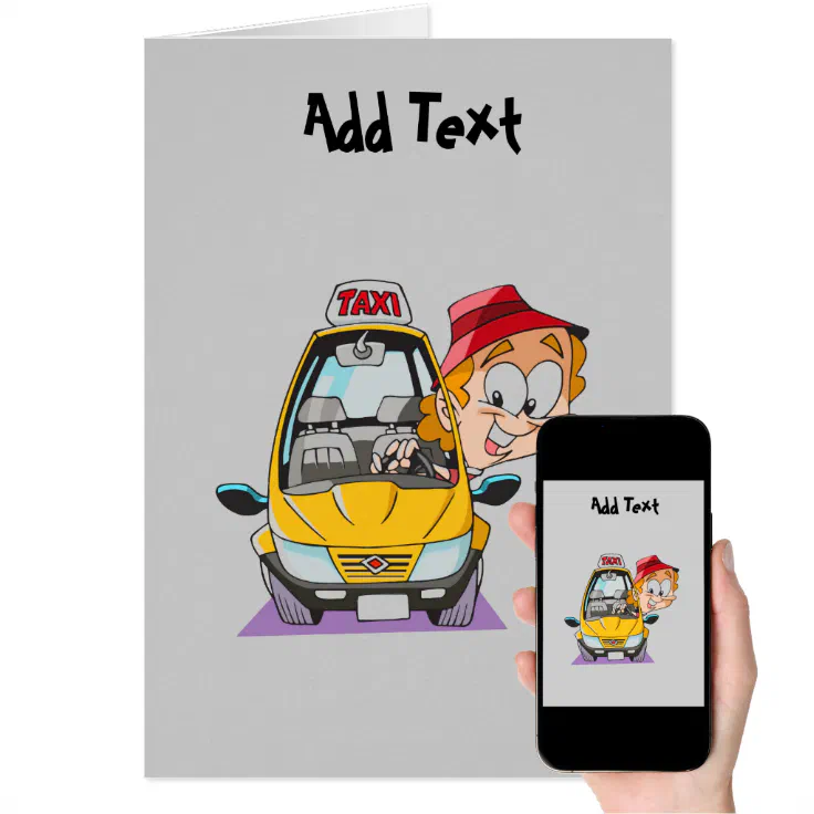 Funny taxi cab driver cartoon personalized | Zazzle